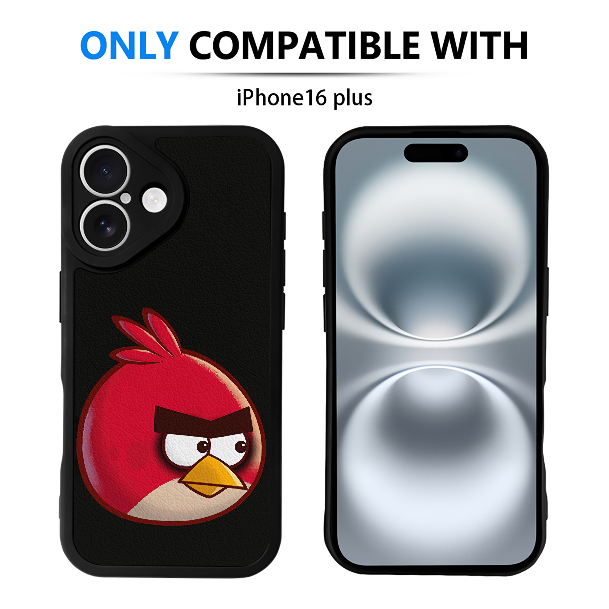 （画像用） Angry Birds アングリーバード 【iPhone 16シリーズ対応】シリコンスマホケース（レザー調） 材質：シリコン